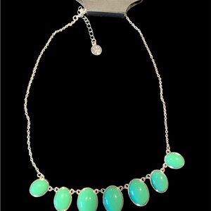 Elegant Silver and Green Necklace